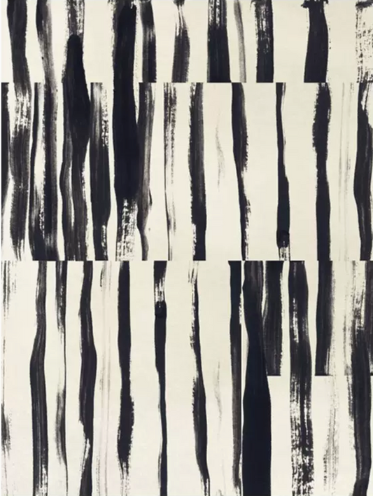 Modern abstract art print, Minimalist I, grayscale canvas, industrial style wall art.