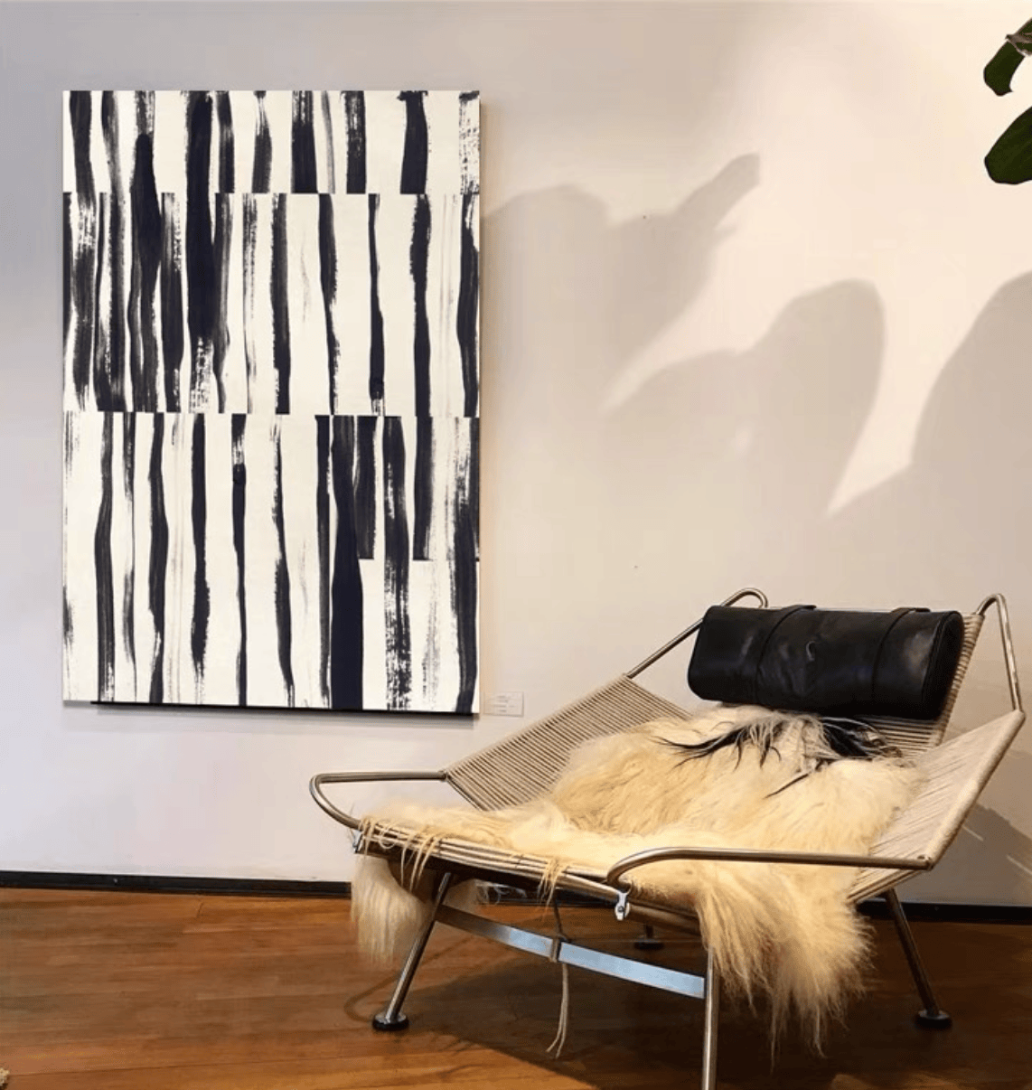 Modern abstract art print, Minimalist I, grayscale canvas, industrial style wall art.