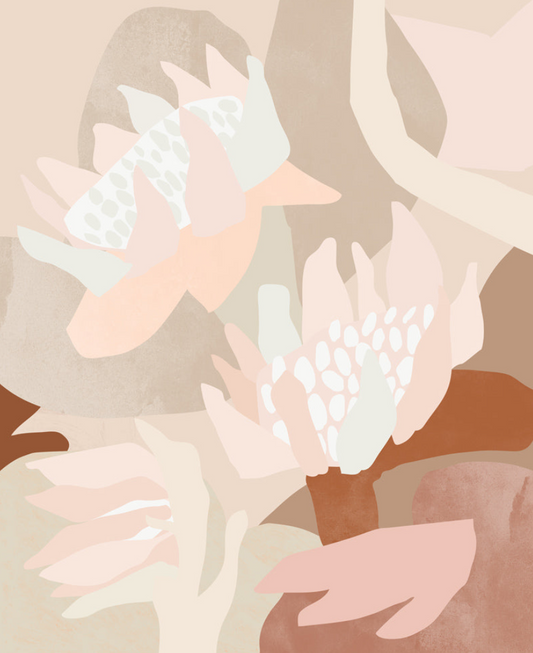 Courtyard I: Abstract wall art on durable, crack-resistant stretched canvas.