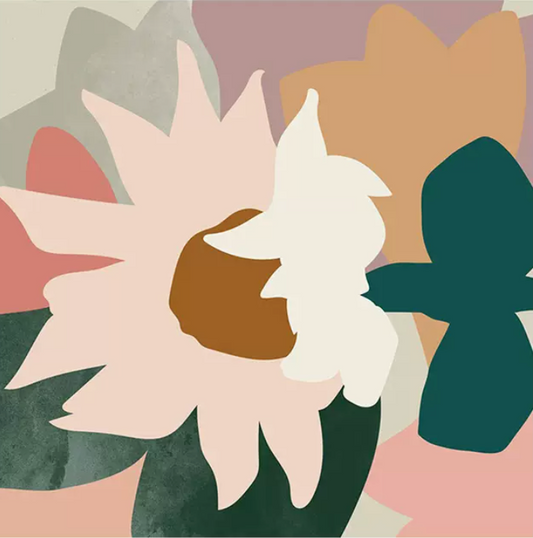Daisy Dance I: Premium framed canvas, acid-free print, no glass, arrives ready to display.