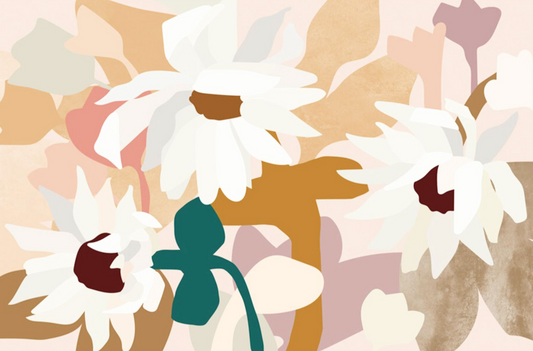 Daisy Dance III: Modern wall art on shrink-resistant framed canvas, perfect for gallery walls.