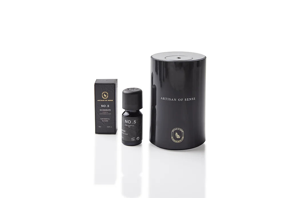 Aroma: Citrus Lavender Lime to Invigorate. Small bottle of potent essential oil.