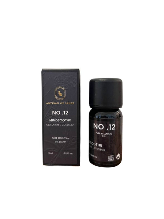 Aroma: Geranium & Lavender for Mindsoothe. Concentrated aroma in a bottle of essential oil.