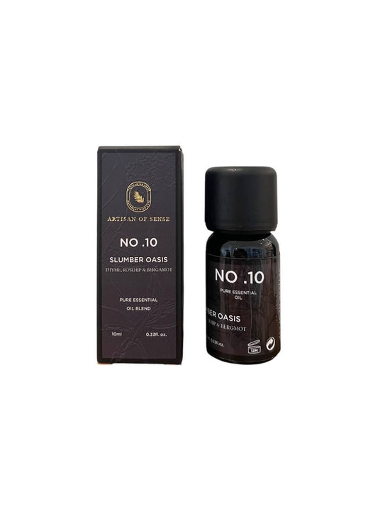 Aroma: Thyme, Rosehip & Bergamot for Slumber Oasis. Natural plant-derived essential oil.