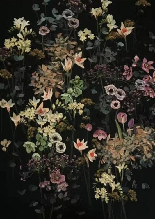 Twilight Garden: Hand-painted acrylic artwork on stretched canvas, ready to display.