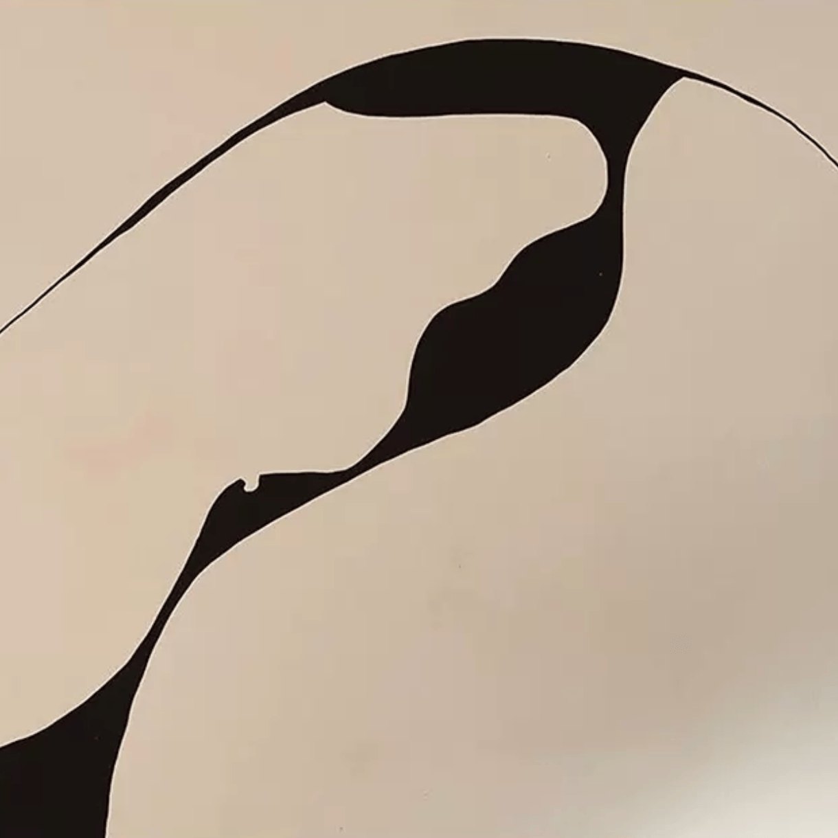 Abstract line art canvas, Vestige I, elegant black and white print, entryway decor.