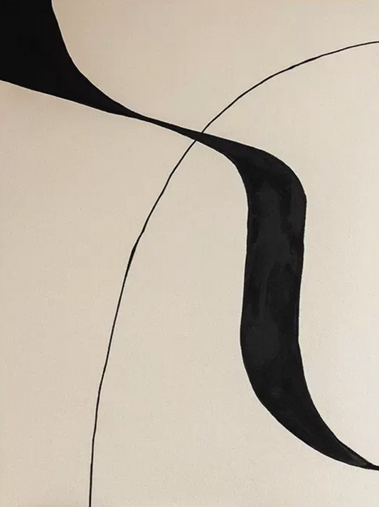 Abstract strokes canvas print, Vestige XI, artistic black and white decor, focal point art.