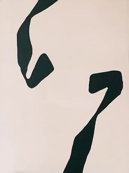 Large format black white abstract, Vestige XII, oversized canvas art, grand interior design.