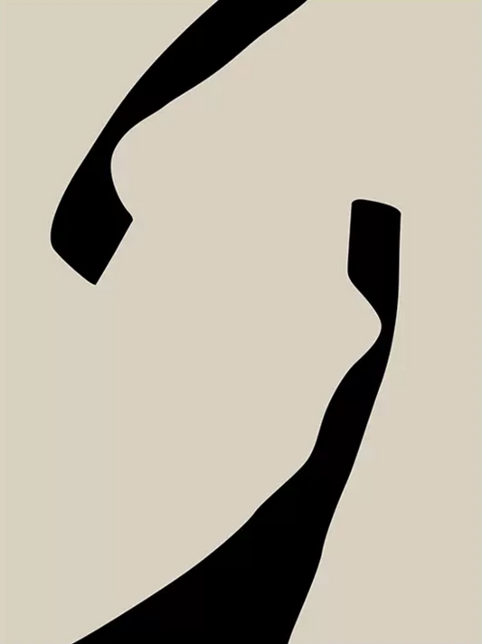 Black and white abstract flow, Vestige XIV, fluid design canvas, calming aesthetic.