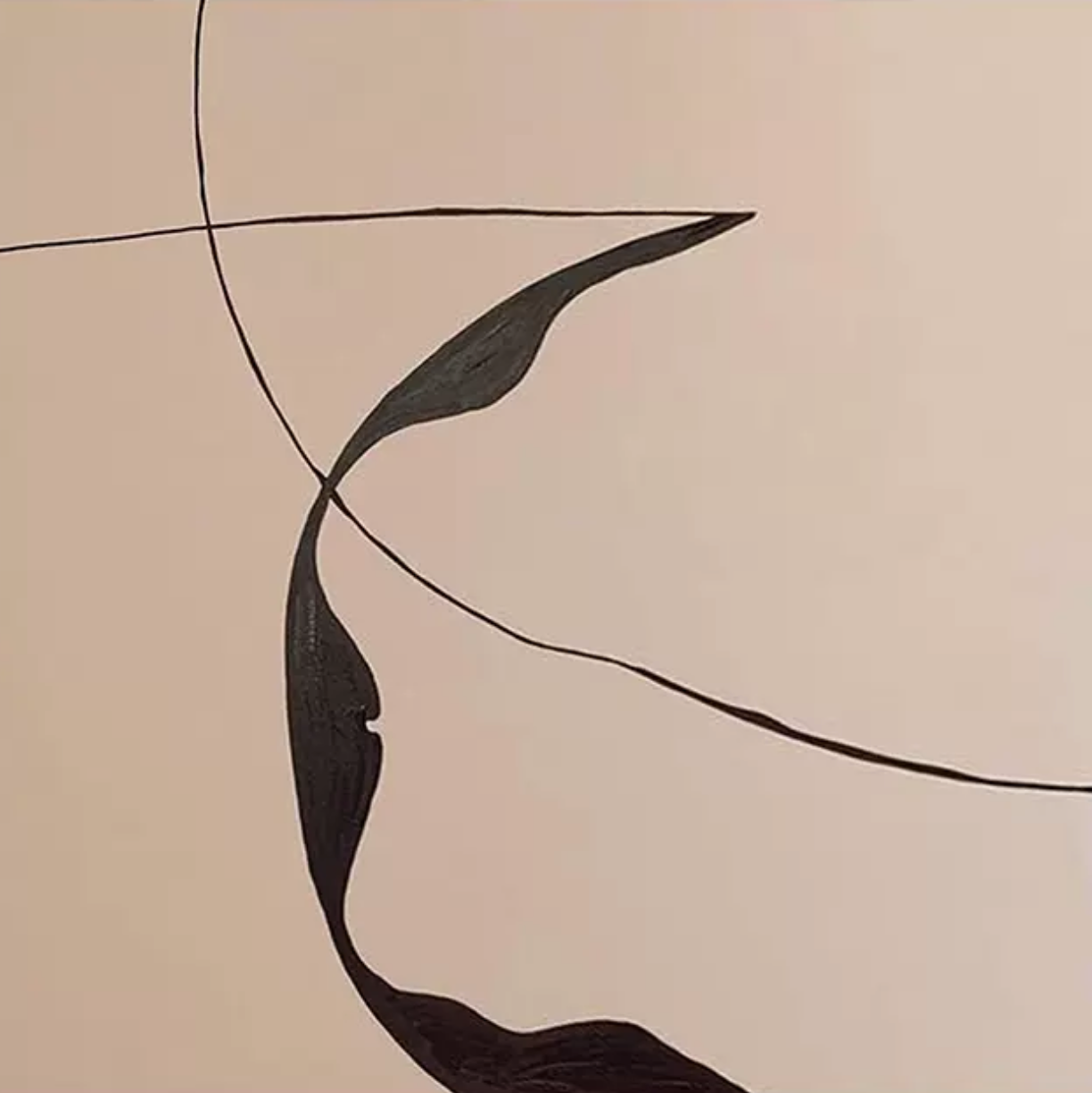 Modern art canvas black white, Vestige III, custom size prints, interior design.