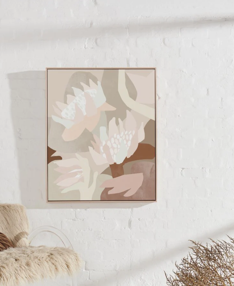 Courtyard I: Abstract wall art on durable, crack-resistant stretched canvas.