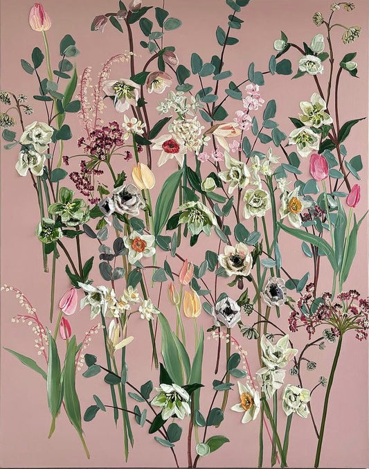 Handpainted Art. Floral painting. Pink florals. Nature-inspired. Wall Art Collection. Home Decoration. Best painting for home/house. Best painting for new home/house. 