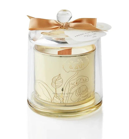 Scented Soy candles with wooden wicks. Natural fragrances. Fresh-cut Basil. Lavender, Musk, Oud, Orange Blossom. Handcrafted in Singapore