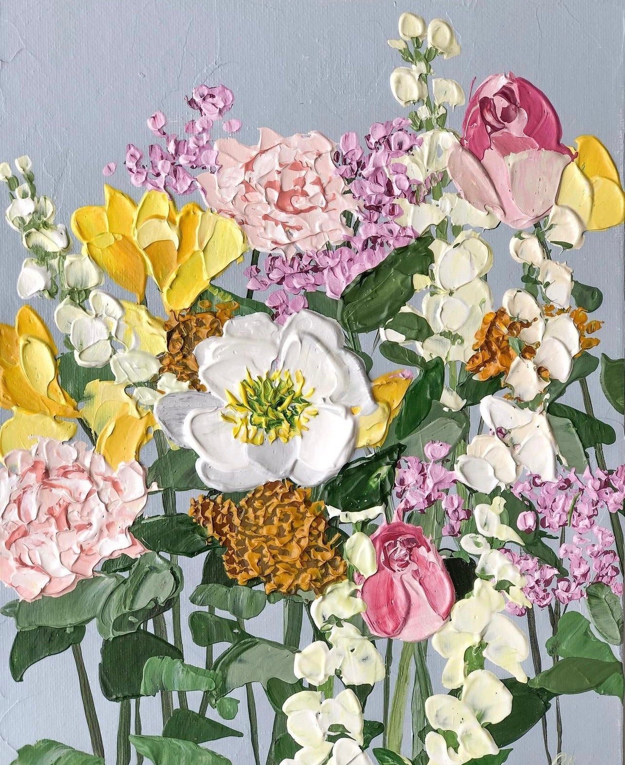 Floral painting in soft pink hues: Spring Serenity by Artisan of Sense.
