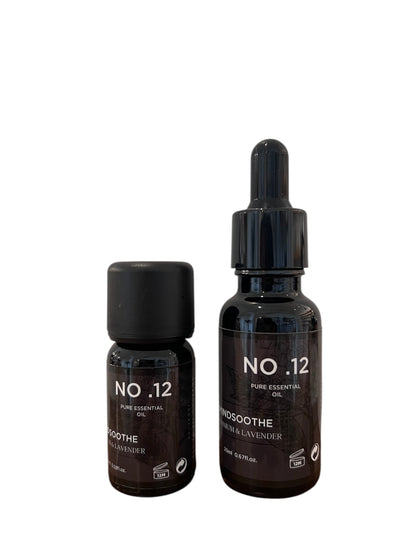 Aroma: Geranium & Lavender for Mindsoothe. Concentrated aroma in a bottle of essential oil.