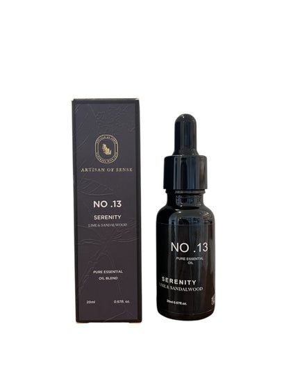Aroma: Lime & Sandalwood for Serenity. Pure and natural essential oil for scent and therapy.