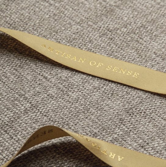 Artisan of Sense signature gift ribbon, part of our handcrafted gift wrapping service in Singapore
