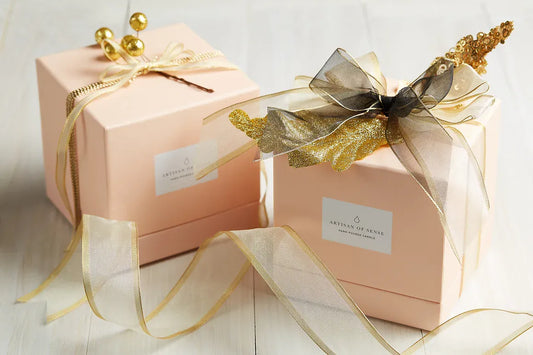 Artisan of Sense gift wrapping for handcrafted candles, botanical mists and essential oil blends from Singapore
