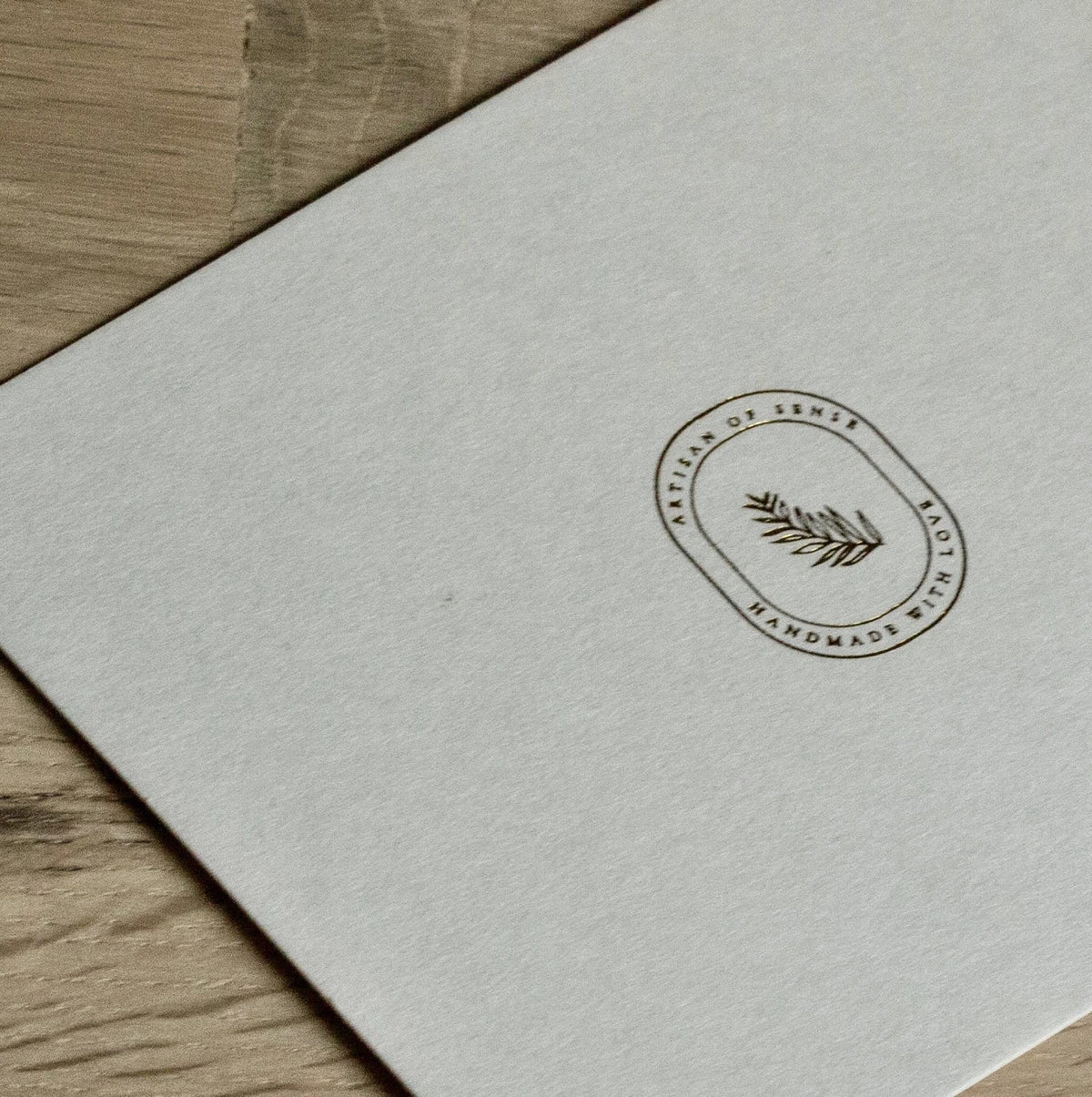 Artisan of Sense greeting card included with gift wrapping, handcrafted natural fragrance gifts from Singapore