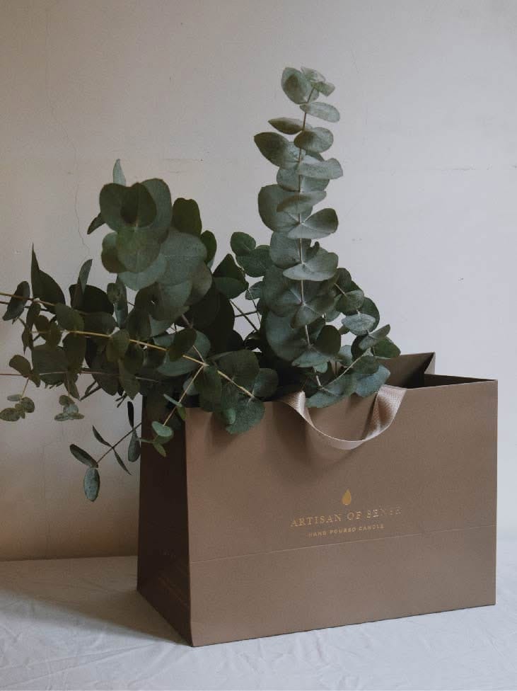 Artisan of Sense paper gift bag for Singapore handcrafted candles and botanical fragrances