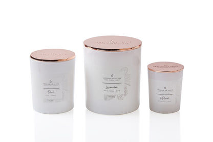 Artisan of Sense hand-poured soy candles in three sizes, 100% natural fragrances, Singapore handcrafted