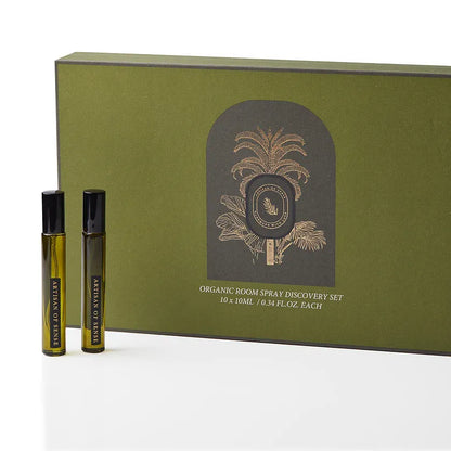Botanical body and room mist discovery gift box from Artisan of Sense, presented closed and ready for giving. A curated introduction to alcohol-free, synthetic-free natural fragrance handcrafted in Singapore, ideal for wellness gifting, corporate gifts, and first-time scent discovery.