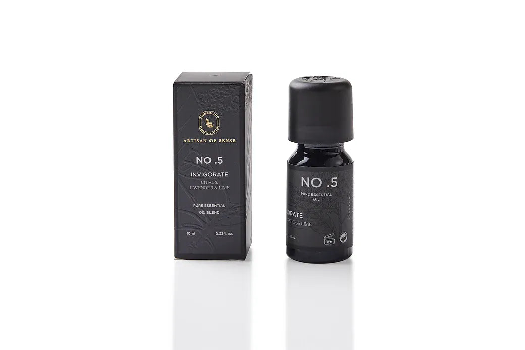 Aroma: Citrus Lavender Lime to Invigorate. Small bottle of potent essential oil.