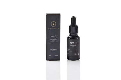 Aroma: Citrus Lavender Lime to Invigorate. Small bottle of potent essential oil.