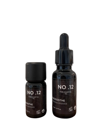 Aroma: Geranium & Lavender for Mindsoothe. Concentrated aroma in a bottle of essential oil.