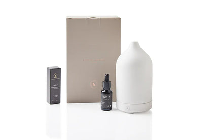 Aroma: Vetiver Lemon Tea Tree to Relax Breathe. Fragrant essential oil in protective packaging.