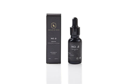 Aroma: Peppermint Lavender for Revive. Individual vial of therapeutic-grade essential oil.