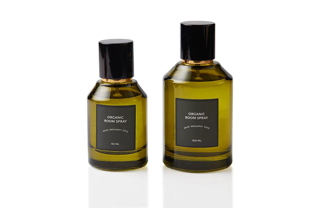 Artisan of Sense botanical body and room mist lineup in olive green glass bottles with black spray caps and gold accents. Sustainable, alcohol-free plant-based sprays handcrafted at our Joo Chiat atelier using 100% natural essential oils for everyday wellness rituals.