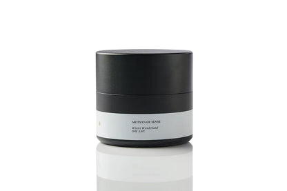 Winter Wonderland tin candle by Artisan of Sense, UK-sourced soy wax and cotton wick, handcrafted in Singapore