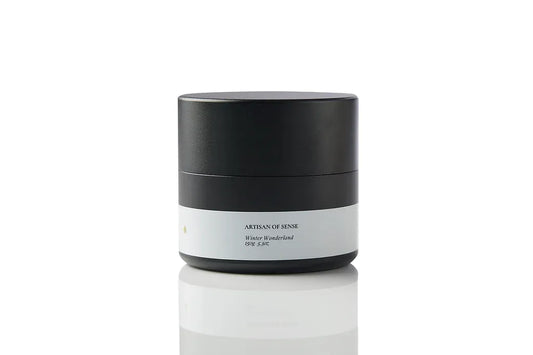 Winter Wonderland tin candle by Artisan of Sense, UK-sourced soy wax and cotton wick, handcrafted in Singapore